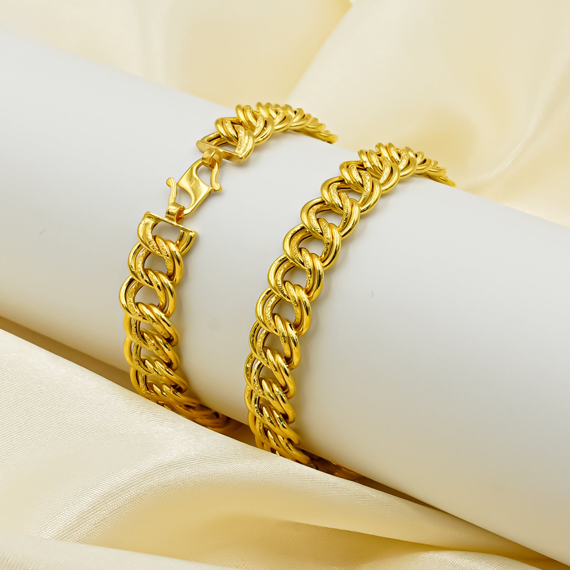 Amazon.com: Vanski Men's Domineering Double Dragon Bracelet 18K Gold Plated  Twisted Rope Chain Bracelet: Clothing, Shoes & Jewelry