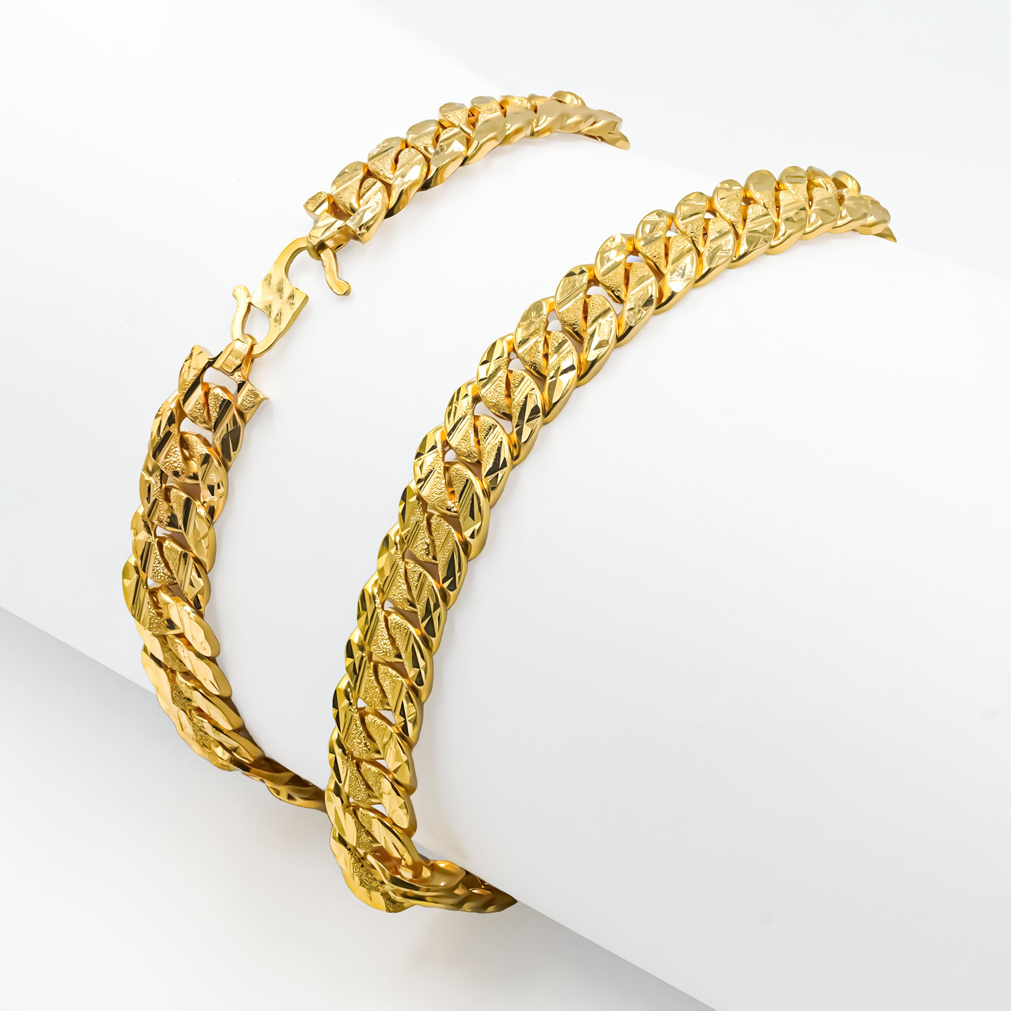 18MM Big Wide Chain For Men Women Bracelet Gold Plated Double Weaving Rolo  Cable Curb Link Catenary Chain Fashion Thick Bangle - AliExpress