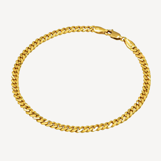 916 Gold Elegant Cuban Bracelet