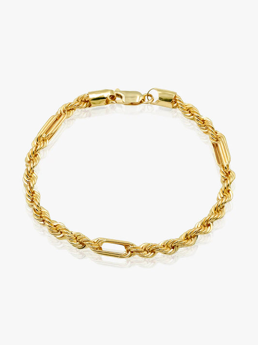916 Gold Hollow Rope Link Bracelet