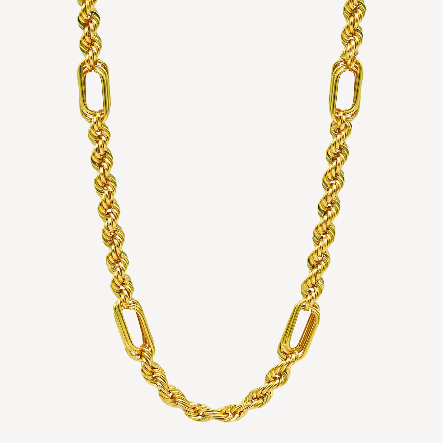 916 Gold Hollow Links Necklace