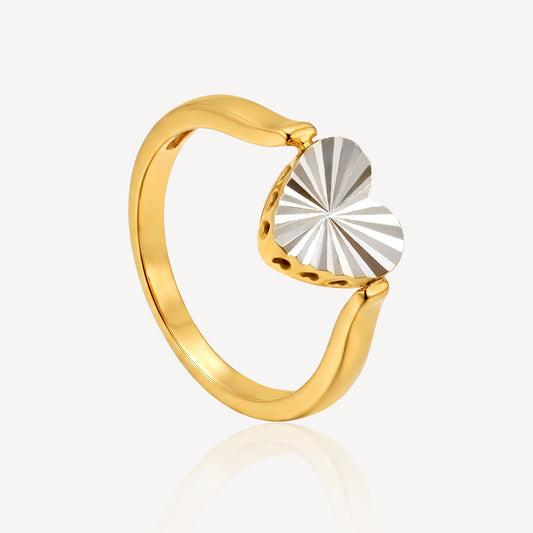 916 Gold 2Tone Heart Ring