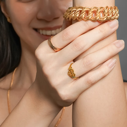 916 Gold Abacus Heart Ring