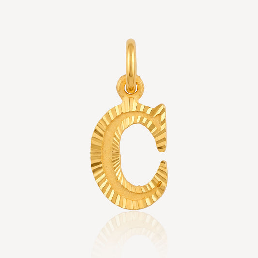 916 Gold Alphabet C Pendant