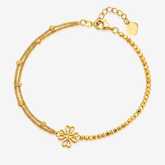 916 Gold Beads Flower Bracelet