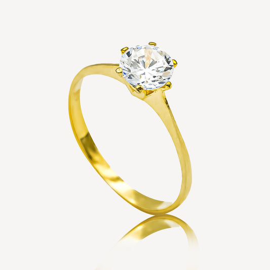 916 Gold Zirconia Ring