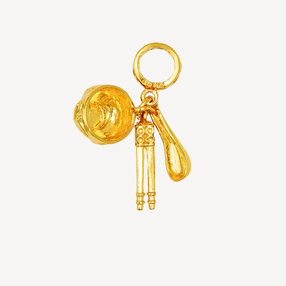 916 Gold Chopstick Charm