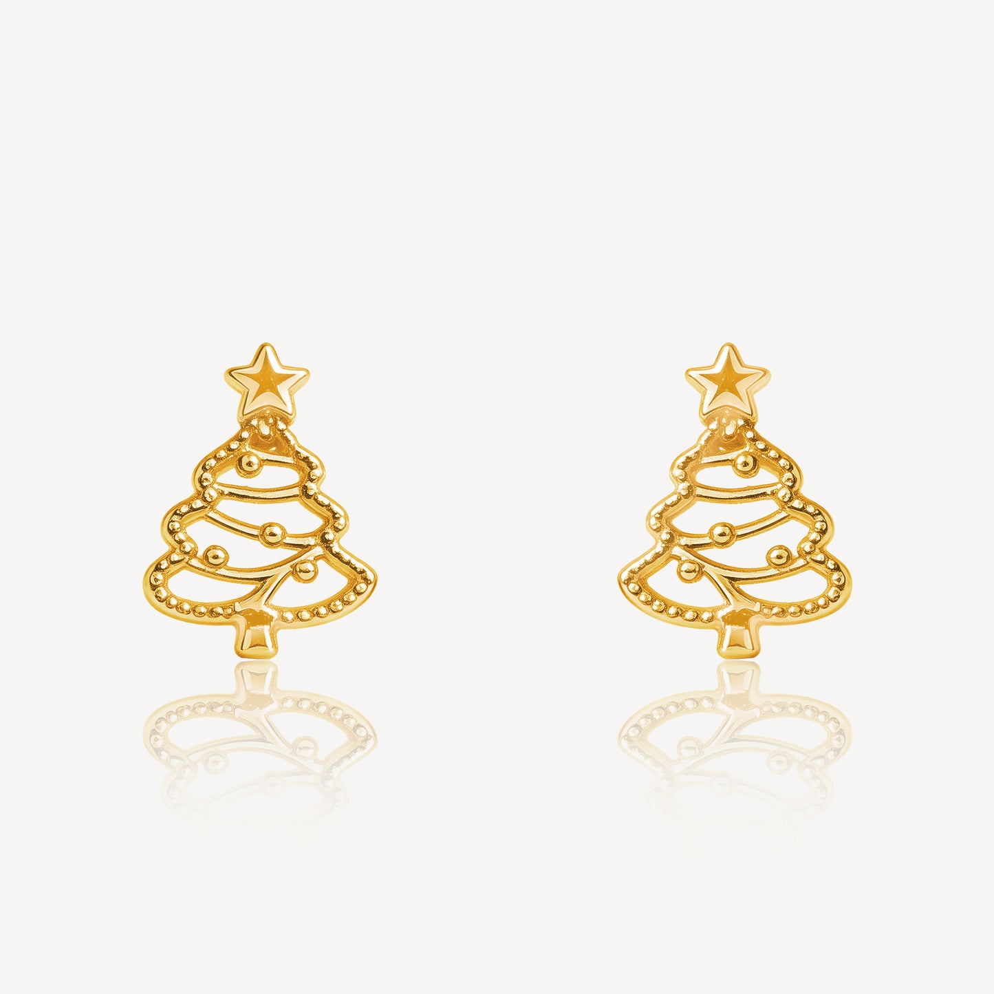 916 Gold Christmas Tree Earring