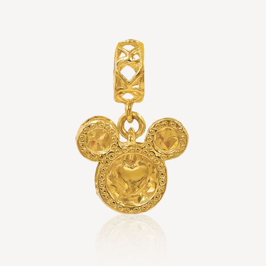 916 Gold Cute Mouse Pendant