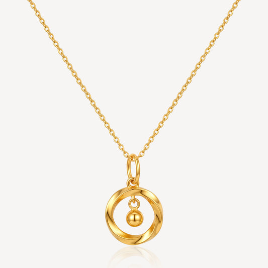916 Gold Dangling Ball Necklace