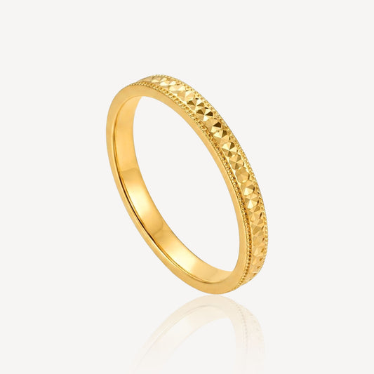 916 Gold Diamond Cut Ring