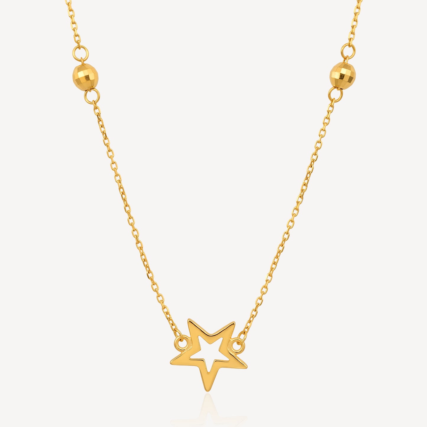 916 Gold Disco Star Necklace