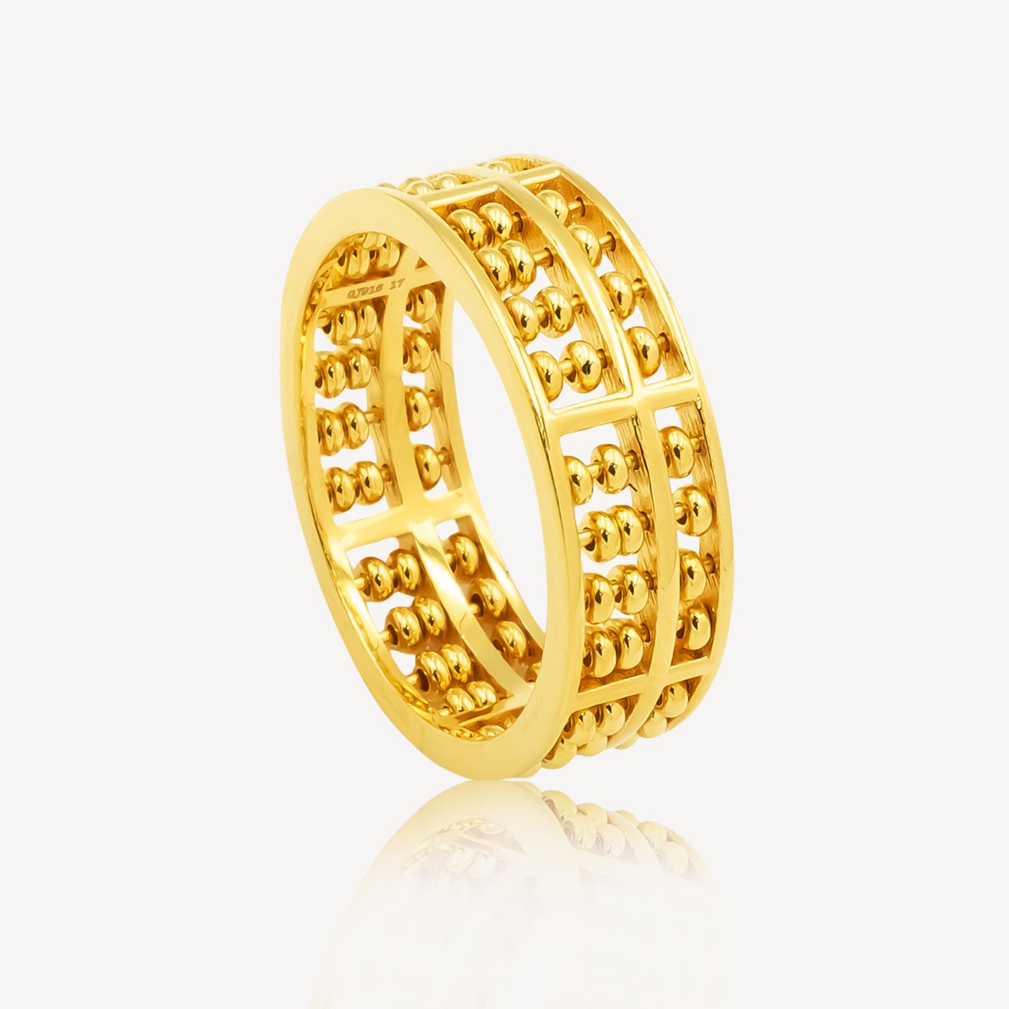 916 Gold Elegant Abacus Ring