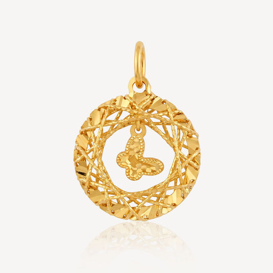 916 Gold Elegant Butterfly Pendant