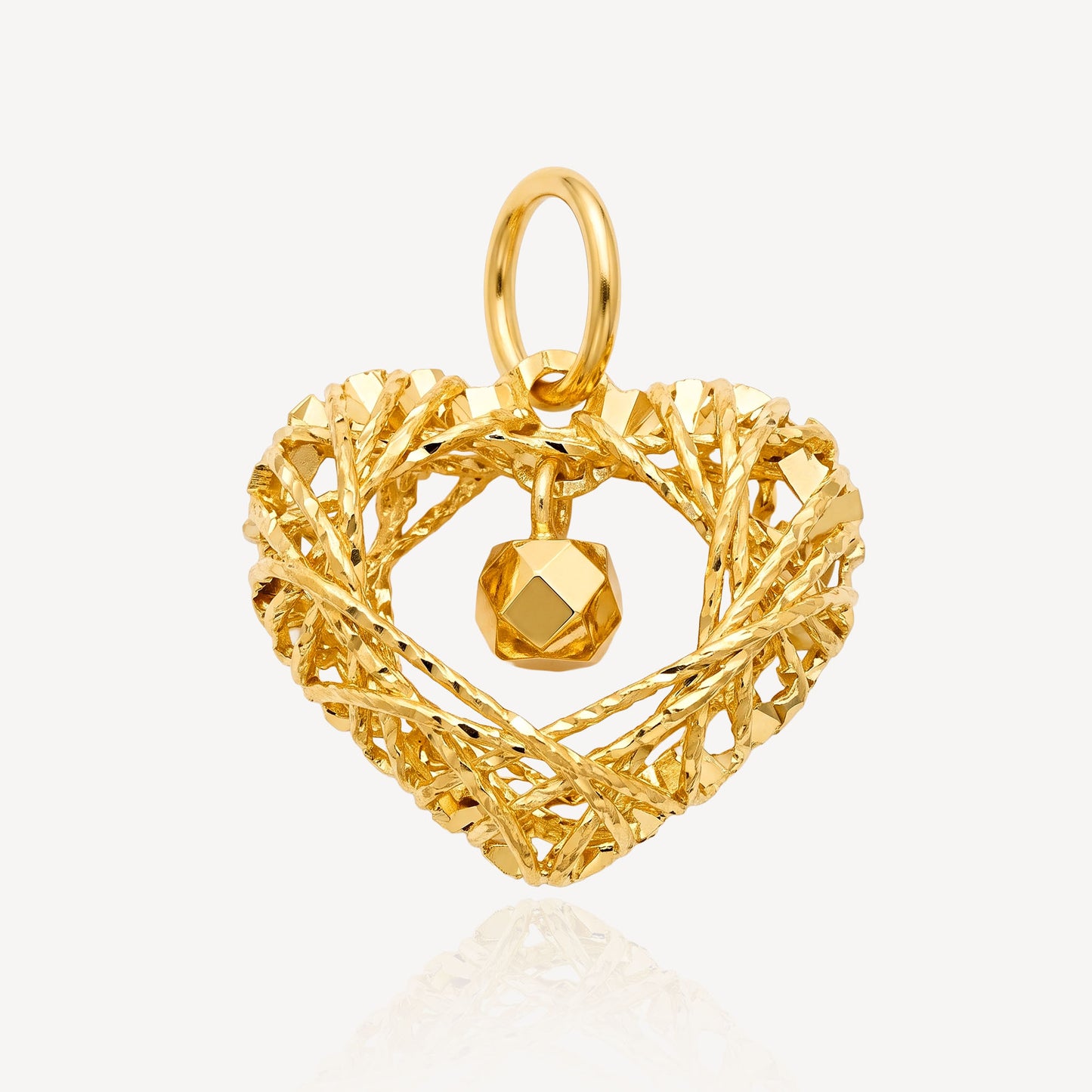 916 Gold Elegant Heart Pendant