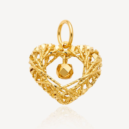 916 Gold Elegant Heart Pendant