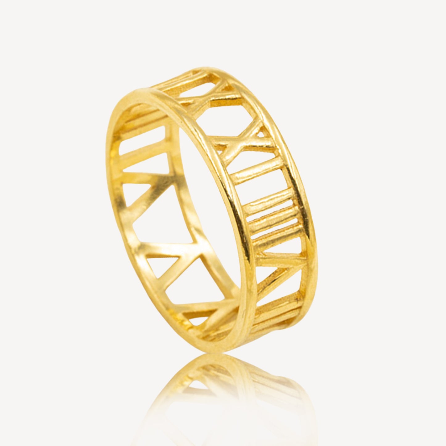 916 Gold Elegant Roman Ring