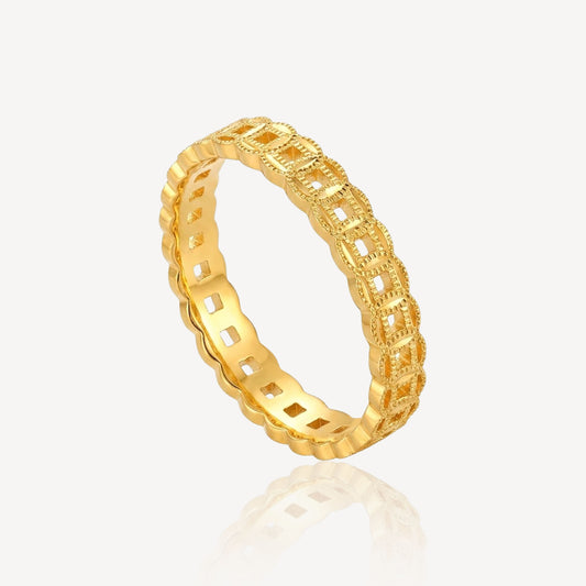 916 Gold Fancy Coin Ring