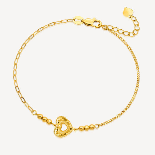 916 Gold Fashion Heart Bracelet