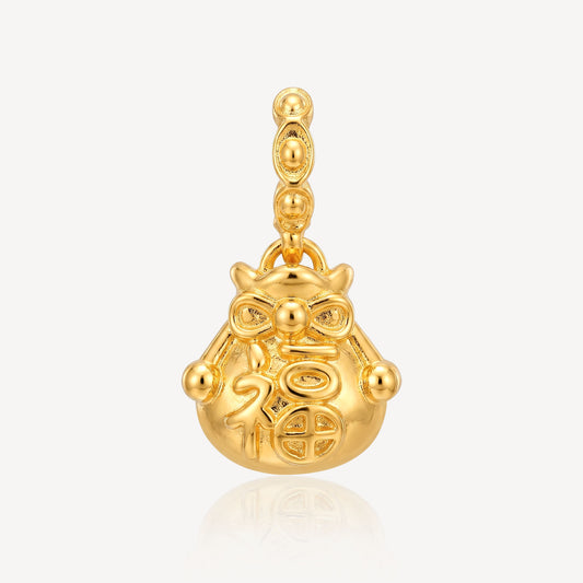 916 Gold Fortune Bag Pendant