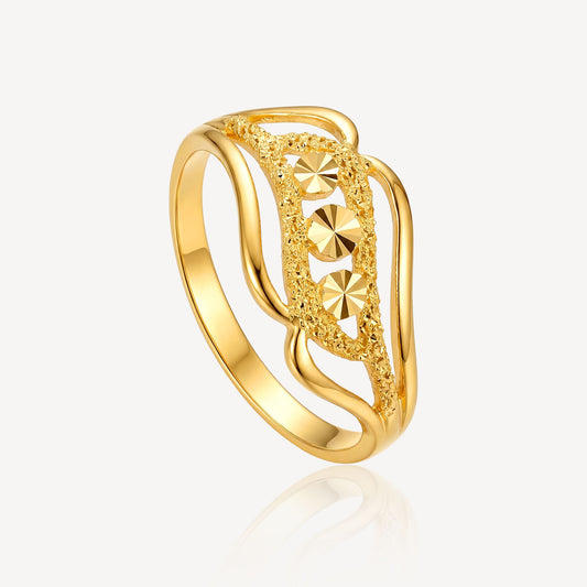 916 Gold Golden Loop Ring