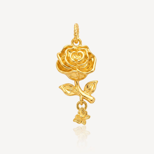 916 Gold Golden Rose Pendant