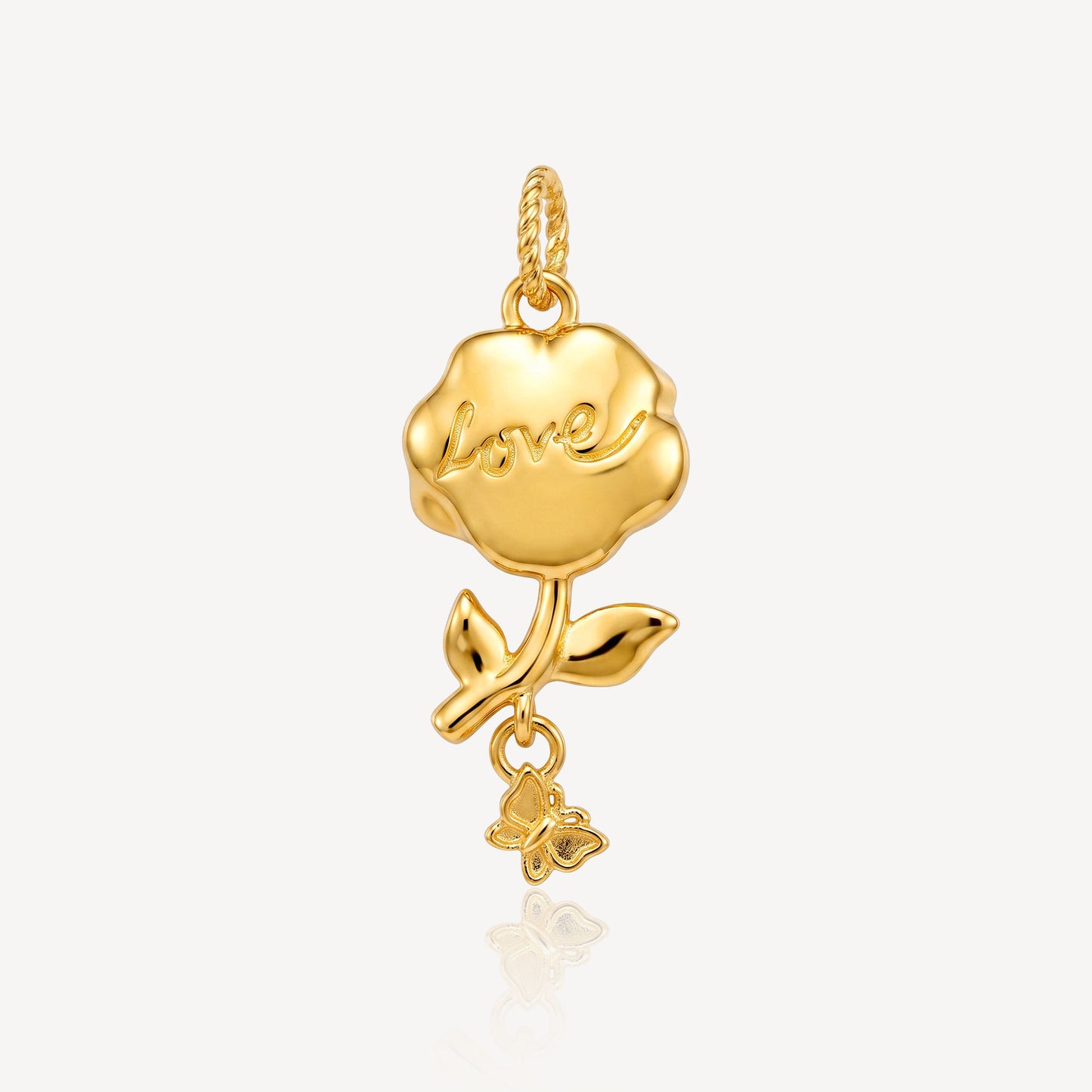 916 Gold Golden Rose Pendant