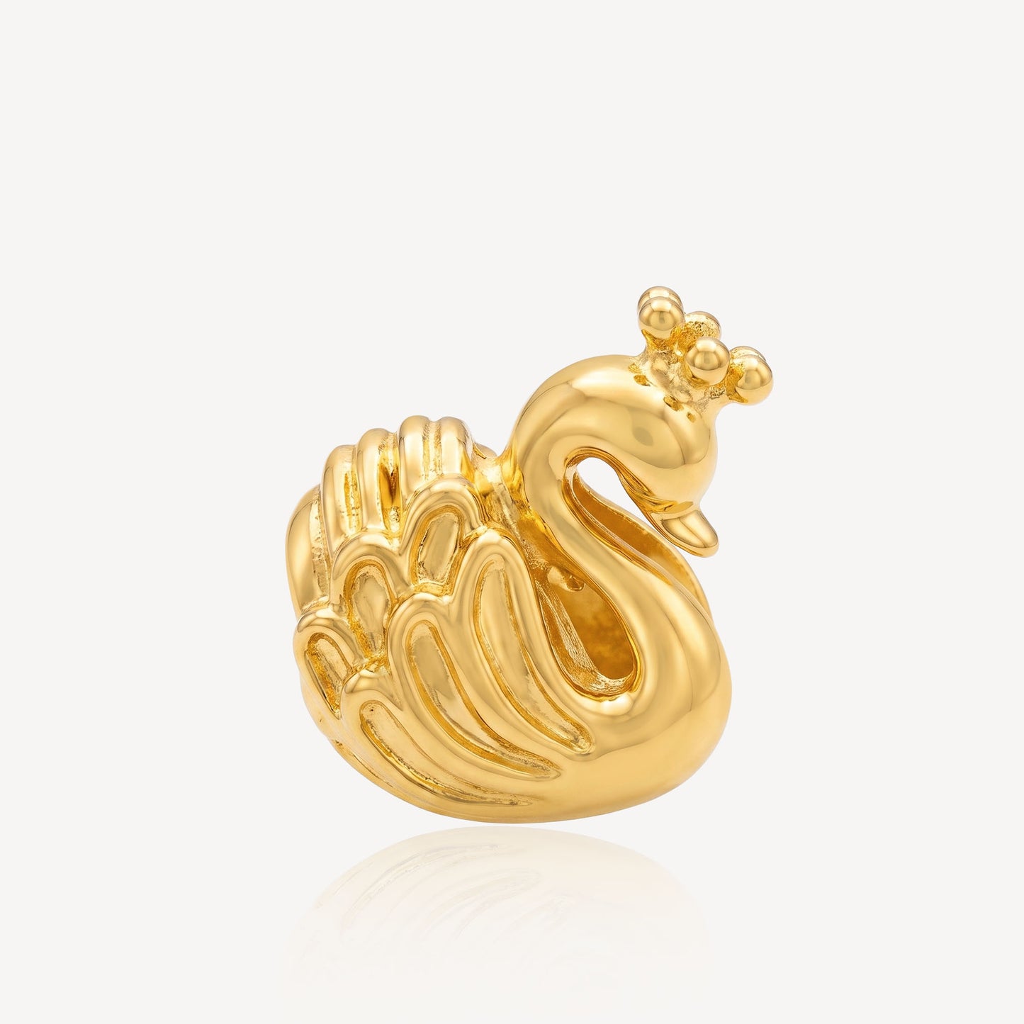 916 Gold Golden Swan Pendant