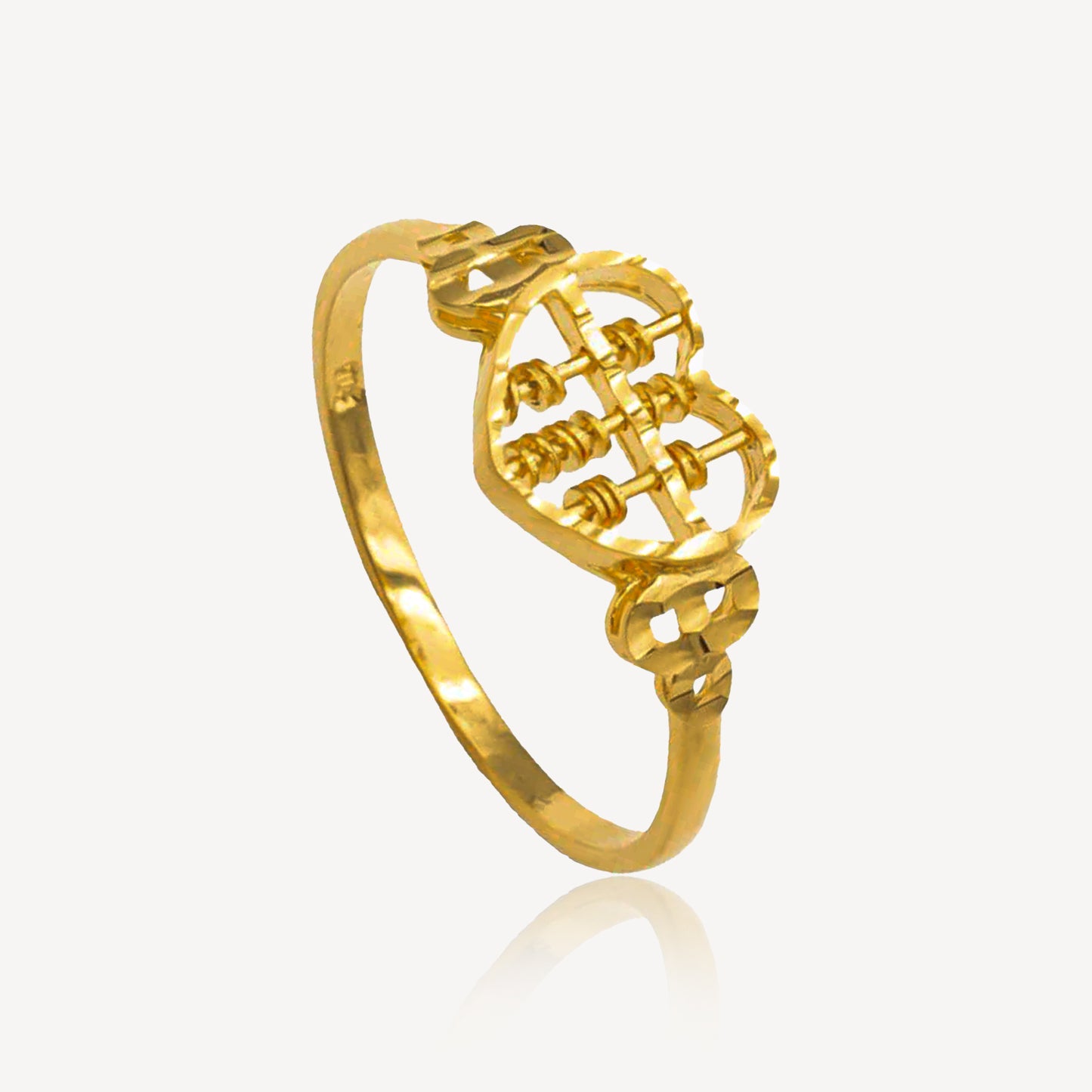 916 Gold Abacus Heart Ring