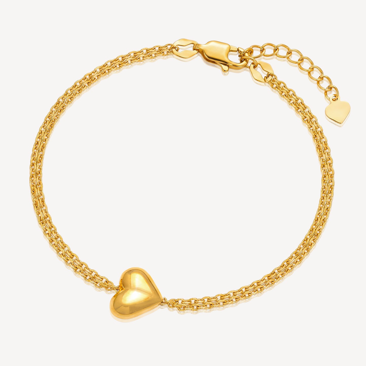 916 Gold Wan Zi Heart Bracelet