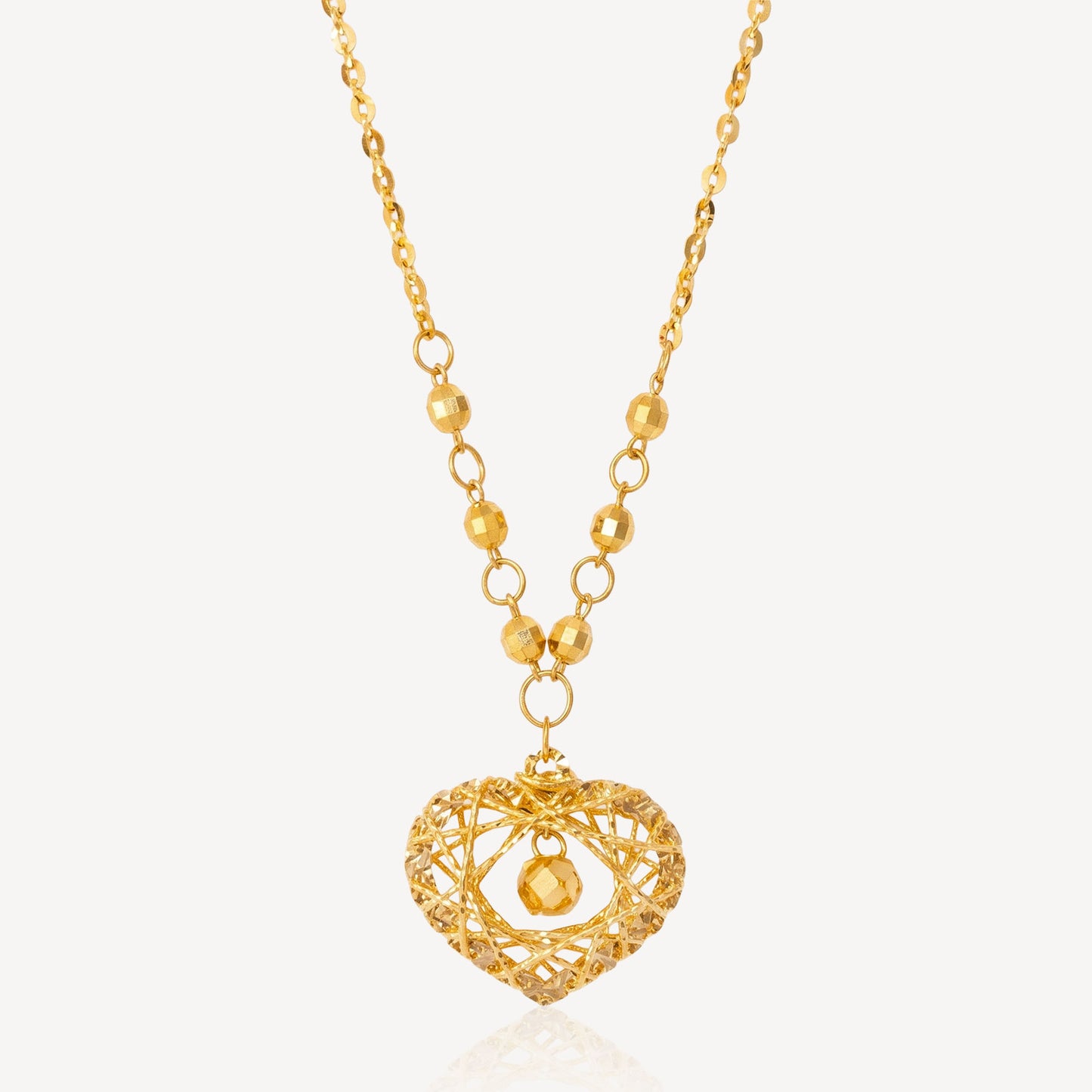 916 Gold Heart Glow Necklace