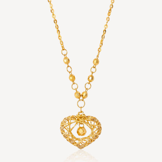 916 Gold Heart Glow Necklace