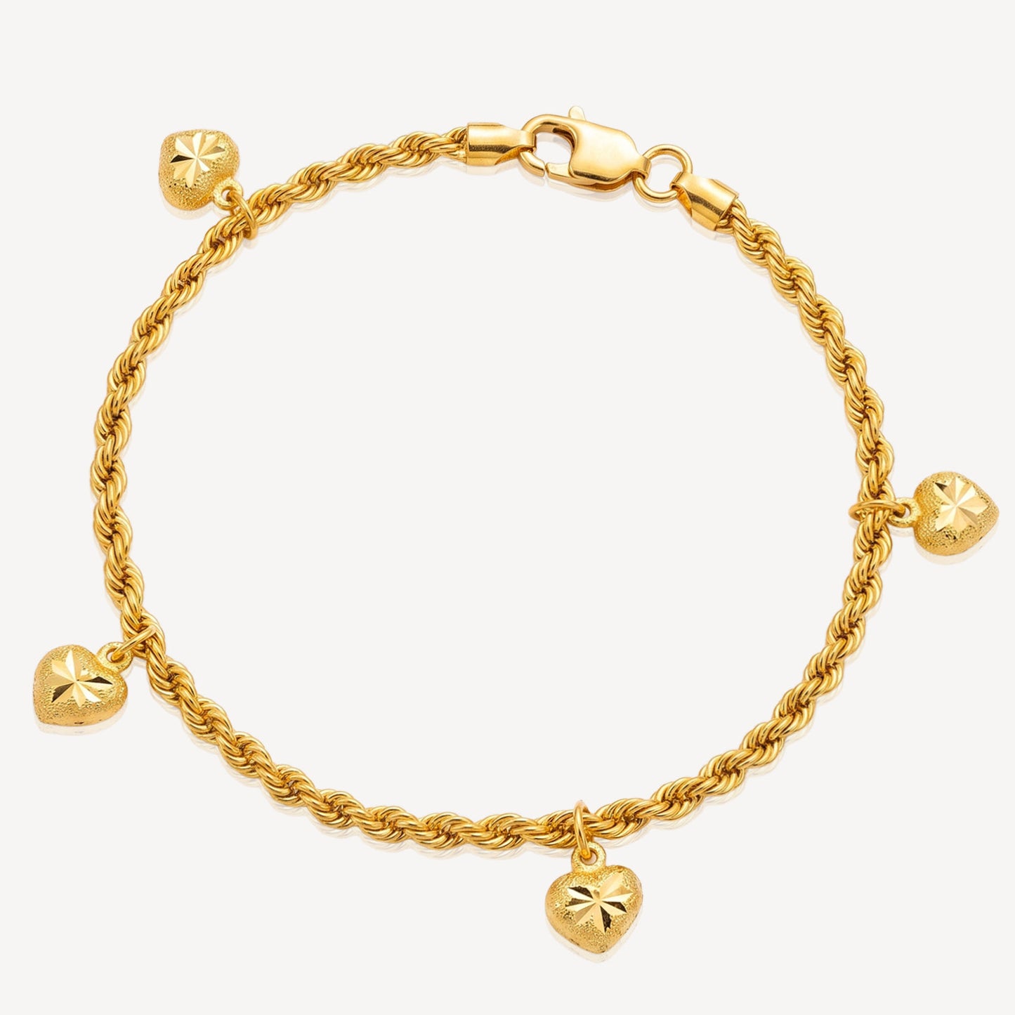 916 Gold Heartfall Bracelet