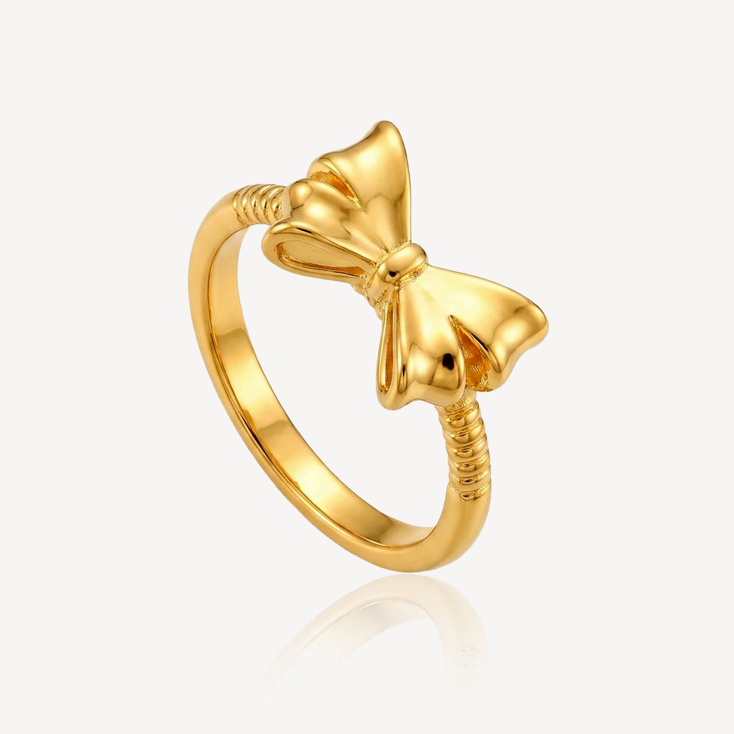 916 Gold Hollow Ribbon Ring