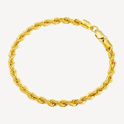 916 Gold Hollow Rope Bracelet (4mm)