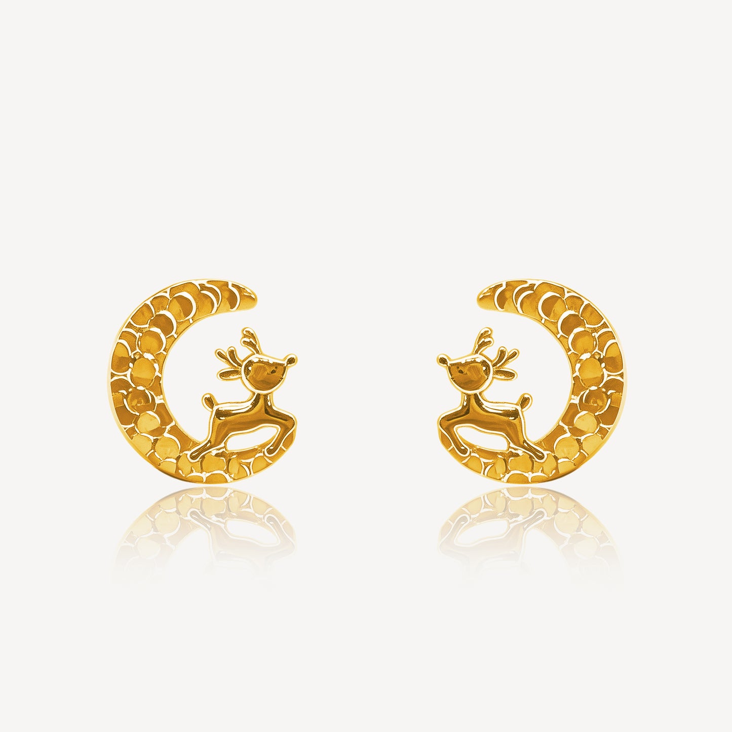 916 Gold Jingle Antler Earring