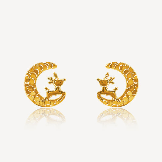 916 Gold Jingle Antler Earring