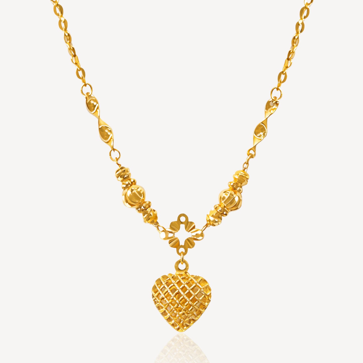 916 Gold Love Net Necklace