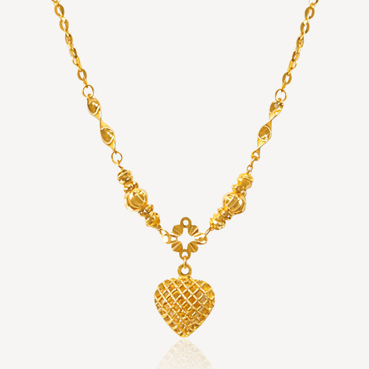 916 Gold Love Net Necklace