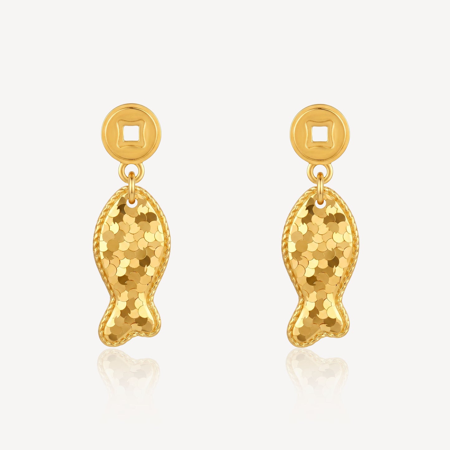 916 Gold Lucky Fish Earrings
