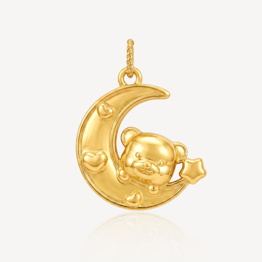 916 Gold Lunaris Bear Pendant