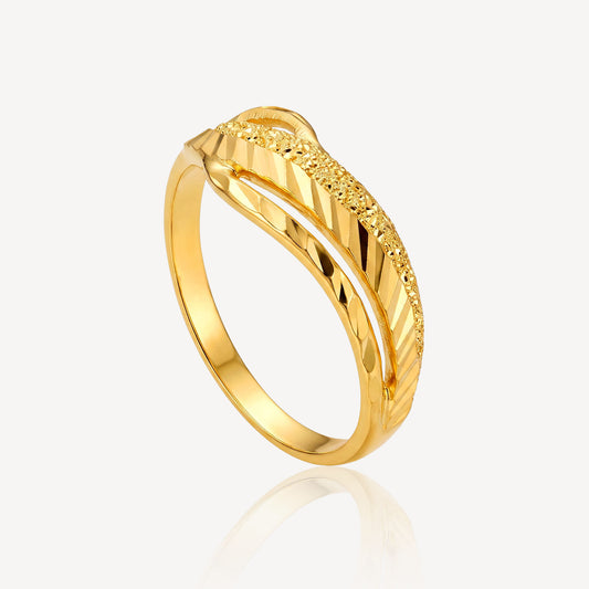 916 Gold Luxe Edge Ring