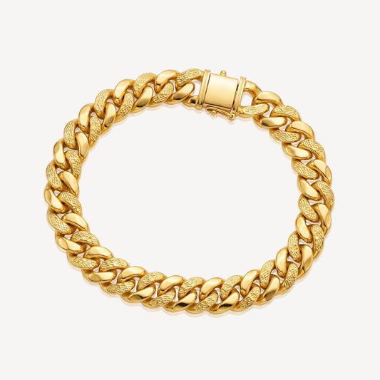 916 Gold Mega Hollow Cowboy Bracelet