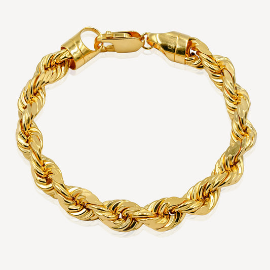 916 Gold Mega Hollow Rope Bracelet (Diamond Cut)