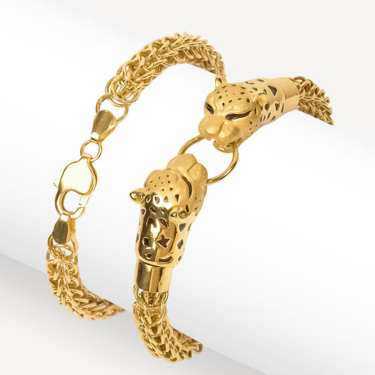 916 Gold Mega Leopard Bracelet