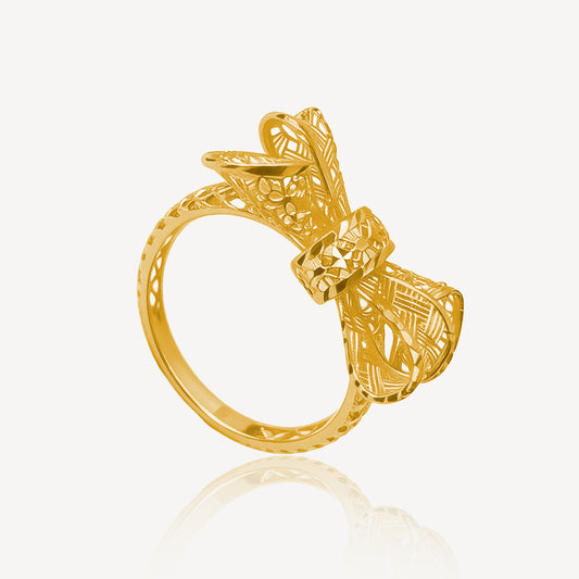 916 Gold Mega Ribbon Ring