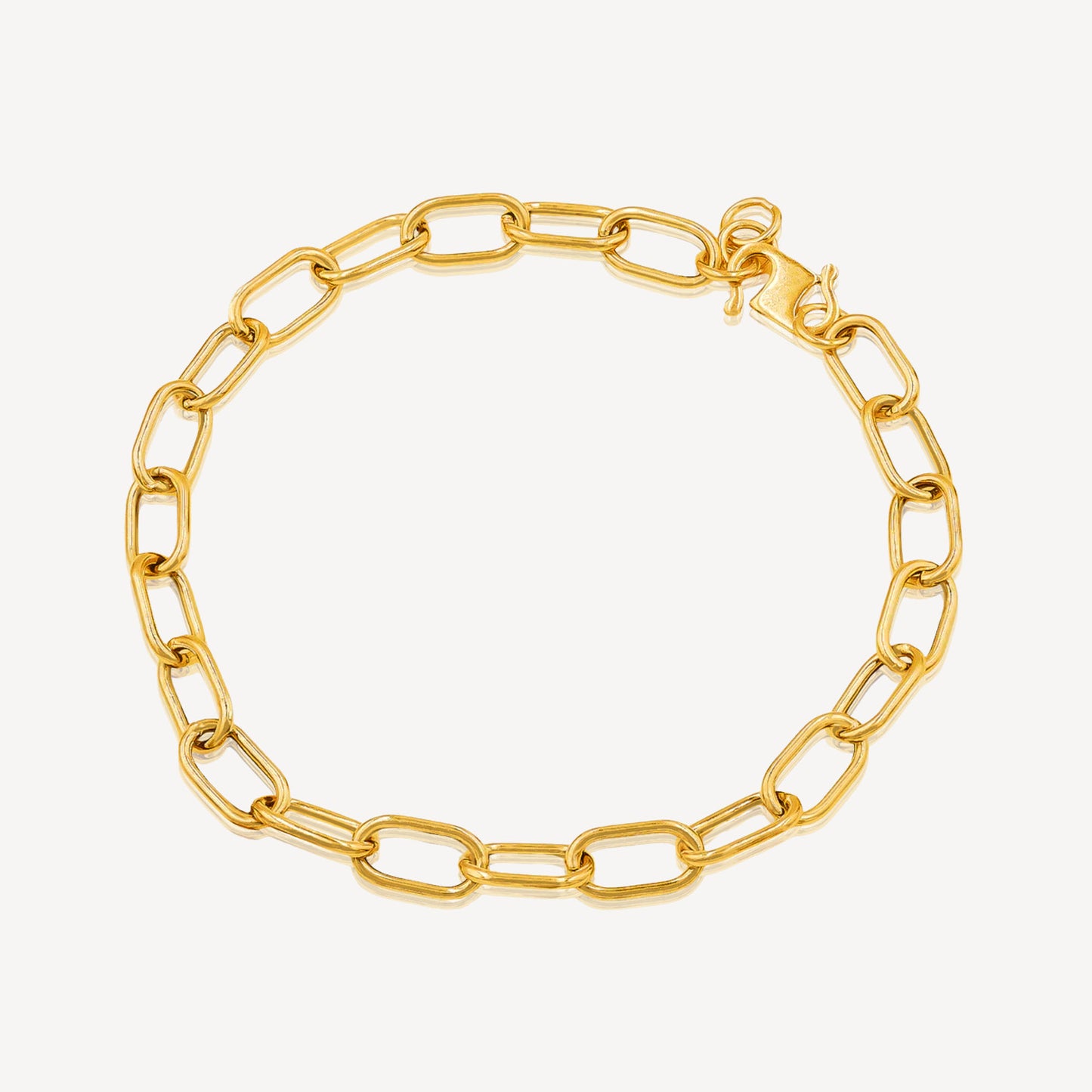 916 Gold Paper Clip Bracelet (5mm)