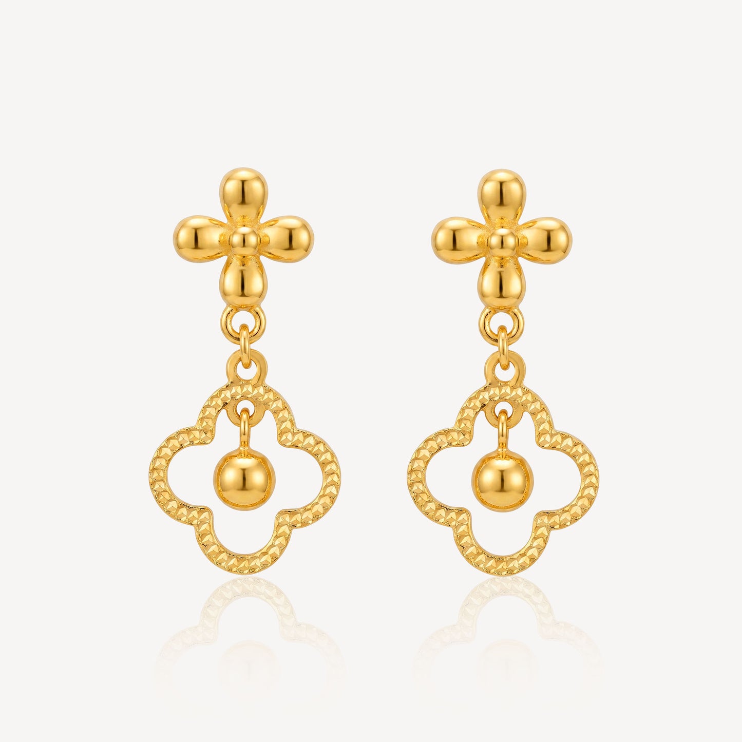 916 Gold Periwinkle Earrings