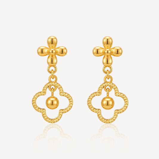 916 Gold Periwinkle Earrings