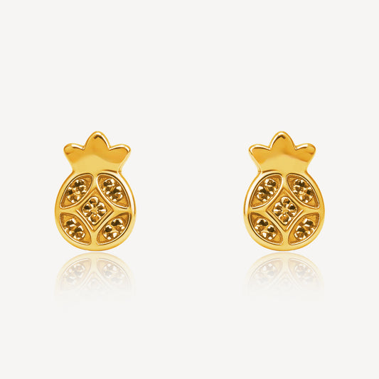 916 Gold Pineapple Earring